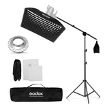 Kit Softbox Bowens Com Grid 60x90 Godox + Braço Girafa Tripé