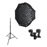 Kit Softbox Godox 120cm Grid C Colmeia Octabox Luz Contínua