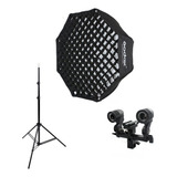 Kit Softbox Godox 80cm C Grid Octabox P Flash E Luz Contínua 110v/220v