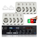 Kit Som Ambiente 500 Watts Bluetooth +10 Caixas Pared Branca