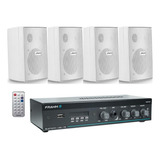 Kit Som Ambiente Amplificador Frahm Bluetooth + 4 Caixas Br.