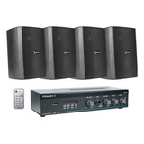 Kit Som Ambiente Amplificador Frahm Bluetooth + 4 Caixas Pt.