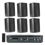 Kit Som Ambiente Amplificador Frahm Bluetooth + 6 Caixas Pt.
