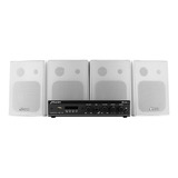 Kit Som Ambiente Amplificador Slim + Caixa + 10m Fio Frahm