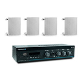Kit Som Ambiente Embutir Gesso Ate 50 Mts Usb Bt Frahm