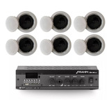 Kit Som Ambiente Embutir Gesso Ate 60 Mts Usb Bluetooth
