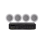 Kit Som Ambiente Frahm Slim 2000app Usb Fm + 4 Arandelas 55w