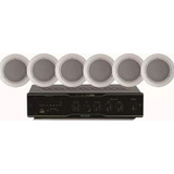 Kit Som Ambiente Frahm Slim1000 Usb Fm+ 6 Arandelas P/ Gesso