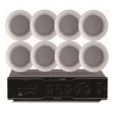 Kit Som Ambiente Frahm Slim1000 Usb Fm+ 8 Arandelas P/ Gesso