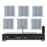 Kit Som Ambiente Teto Gesso Embutir Frahm + 6 Arandelas Jbl