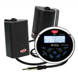Kit Som Boss Bluetooth Rádio Multimídia Mgr 350 Náutico