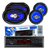 Kit Som Carro Radio Mp3 Bluetooth + Falante 6 Pol + 6x9 310w