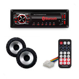 Kit Som Carro Radio Mp3 Bt 2 Usb E Par Alto Falantes 6 Poleg