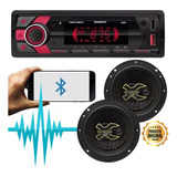 Kit Som Carro Radio Mp3 Bt 2 Usb E Par Alto Falantes Bravox