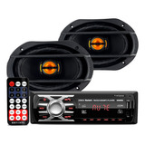 Kit Som Radio Mp3 Bluetooth + 2 Alto Falante Jbflex 6x9 110w