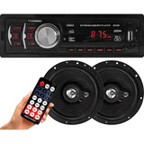 Kit Som Radio Mp3 Bluetooth + Par Alto Falantes 5 Polegadas