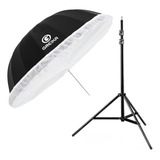 Kit Sombrinha Newborn Com Difusor Para Flash + Tripé Robusto