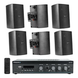 Kit Sonorização Ambiente Slim 1000 Bluetooth+ 6 Caixas Frahm