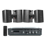 Kit Sonorização Ambiente Slim 1800 Bluetooth+ 4 Caixas Frahm