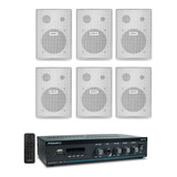 Kit Sonorização Ambiente Slim 1800 Bluetooth+ 6 Caixas Frahm