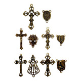 Kit Sortido 100 Crucifixos + 100 Entremeios Ouro Velho Mod