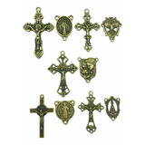 Kit Sortido 50 Crucifixos + 50 Entremeios Ouro Velho Mod.03