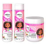 Kit Sos Cachos Kids C/ Shampoo Condicionador E Máscara