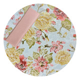 Kit Sousplat 4 Base 35 Cm Em Mdf + 4 Capa + 4 Guardanapos
