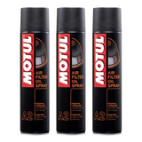 Kit Spray Motul Lubrificante P/ Filtro De Ar A2 400ml C/ 3 Unid