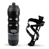 Kit Squeeze Garrafa Garrafinha Caramanhola Isotérmica 550ml Bpa Free + Suporte Nylon 40g Com Parafuso Bike Bicicleta Academia Corrida Ar Livre Indoor 