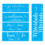 Kit Stencil Opa Com 5 Stencil Palavra Lettering 10x30