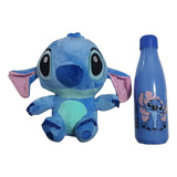 Kit Stitch Pelúcia Musical + Garrafa Embalados Para Presente