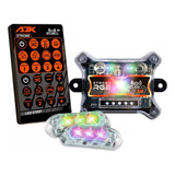 Kit Strobo Ajk Rgb 7 Cores C/ Central + 2 Faróis Leds