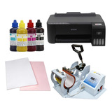 Kit Sublimação Prensa Caneca Bivolt Impressora Papel E Tinta