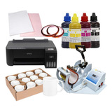Kit Sublimação Prensa De Caneca Bivolt 12 Canecas Impressora