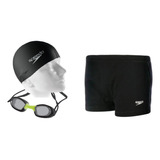 Kit Sunga Boxer Speedo + Oculos Mariner + Touca Silicone