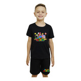Kit Super Mario Infantil Camiseta Algodão
