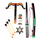 Kit Super Ninja Arco E Flexa + Espada Samurai Com Bainha