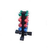 Kit Suporte 3 Pares + Halteres De 4 A 6kg Emborrachados