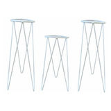 Kit Suporte Tripé Vaso Planta 2 Pçs 60cm Gde/1 Pç 45cm Médio