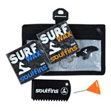 Kit Surf Soul Fins 2 Parafina Chave De Quilha Raspador Surf