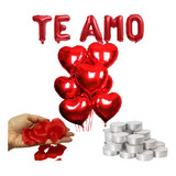 Kit Surpresa Romantica 10 Balão 10 Vela 300 Pétalas + Te Amo