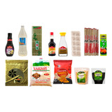 Kit Sushi 13 Itens Arroz Wasabi Panko Forma Hashi - T. Foods