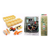 Kit Sushi Forma Niguiri Alga Nori 50f Esteira Bambu Hachi8