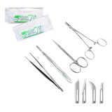 Kit Sutura Porta Agulha, Pinça Dissecção, Tesoura, Cabo Bist