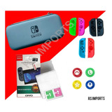 Kit Switch + Película Vidro + 4 Grips + Par Silicone Joycon