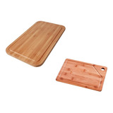 Kit Tabua De Carne Madeira Bambu 1un 50x30 + 1 Un 30x20 Mor