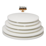 Kit Tabuleiro Tábua Redonda Para Bolo Em Mdf Branco 6 Uni