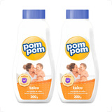 Kit Talco Pom Pom Bebê Assadura Com Amido De Milho 400g
