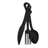 Kit Talher Articulado Polímero Preto Militar Camping